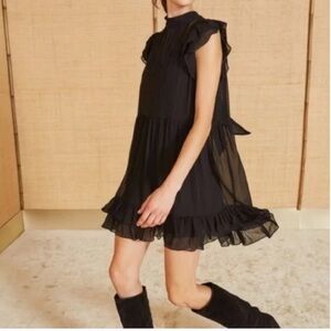 ULLA JOHNSON Remy silk-chiffon romantic feminine mini dress